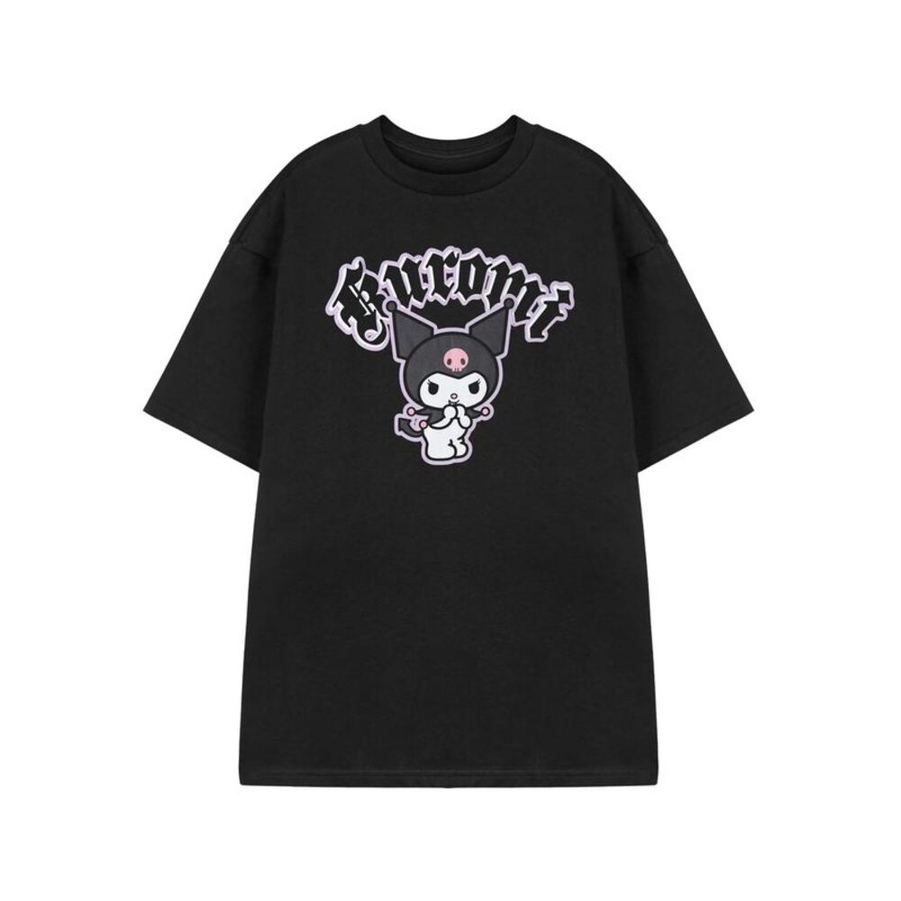 Hello Kitty & Friends Womens/Ladies Kuromi Cheeky Short-Sleeved T-Shirt / Black